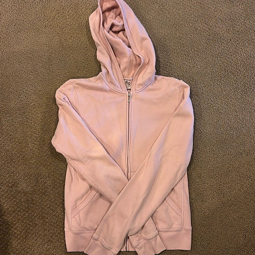 Juicy Couture Women’s Pink Hooded Zip Up Sweatshirt Size Large